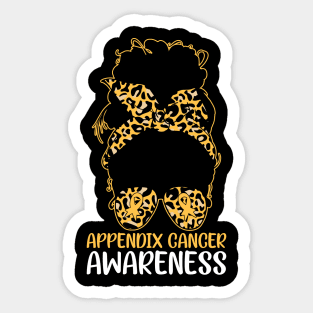 Appendix Cancer Awareness Messy Bun Appendix Cancer Sticker